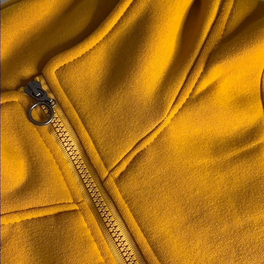 New mustard color-block half zip sweatshirt pullover plus size 3X NWT - Picture 6 of 6